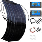 200W 400W 800W Flexible Solar Panel Kit with 40A Charger Controller Cable, Battery for Camping, Caravan, Campervan, Motorhomes, Boat(800W)