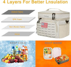 Portable Insulated Cooler Bag, Leakproof Soft-Sided Lunch Bag,8mm Insulation Keeps Cool 16+ for Camping, Beach, Picnics