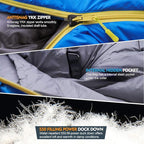 ZOOOBELIVES 10 Degree Down Sleeping Bag for Adults, 4-Season Cold-Weather Mummy Bag, Roomy Fit, 550+ Fill Power Warmth, Lightweight & Compressible for Car Camping, Backpacking & Hunting - AlpliveD1500