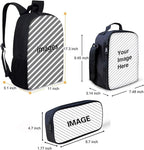 Horeset Grey Camo Print Backpack Set for Boys with Lunch Bag Pencil Case, Primary School Bookbag Casual School Bag Sports Rucksack Daypack 3-in-1 Fit Sports Travel Outdoor