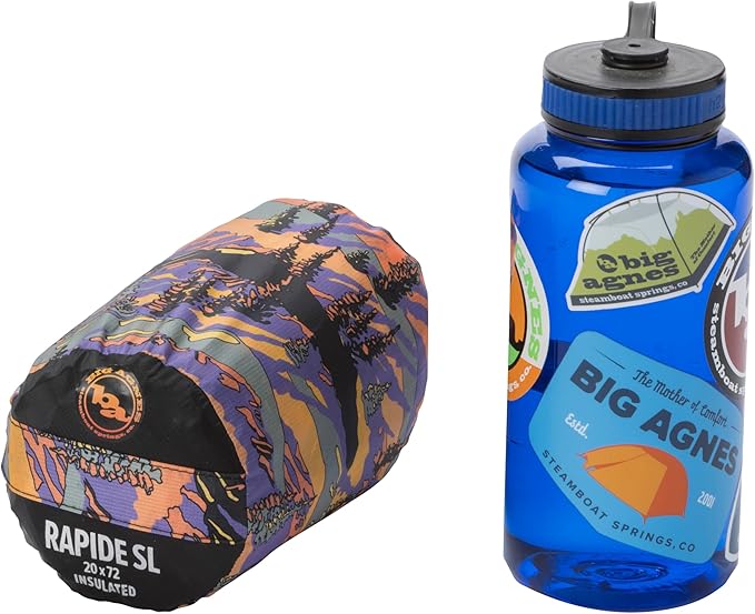 Big Agnes Rapide SL - Insulated Sleeping Pad, Ultralight, All Season Compact Backpacking and Hiking, Pumphouse Sack Included, Zirkel Alpenglow, 25x72 Wide Regular