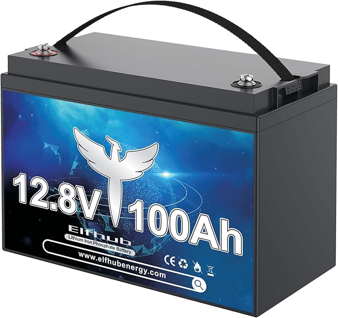 12V 100Ah LiFePO4 Lithium Battery, Upgraded 100A BMS, 10-Year Lifespan with Up to 15000 Cycles, Max. 1280Wh Energy,Perfect for RV, Solar, Trolling Motor