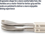 Sea to Summit Detour Stainless Steel Camp Cutlery Set, 2 Person (2 Knives, Forks, Spoons, w/Silicone Keeper)