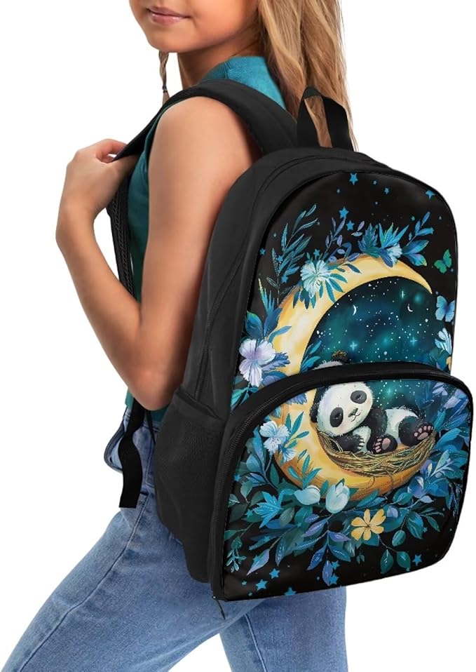 Panda Butterfly Moon Hiking Picnic Cooler Backpack for Teens Men Women lementary Students Knapsack Primary Middle High School Bookbag Outdoor Laptop Bag All In One Backpack Meal Bag