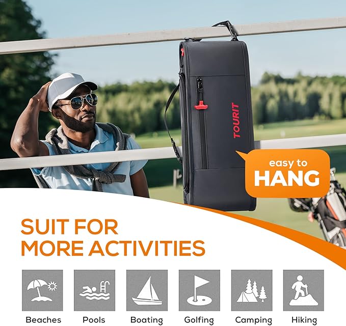 TOURIT Cooler Bag - 6-Can Insulated Sleeve, Small Soft Golf Accessories for Men, Fits Discreetly in Golf Bag