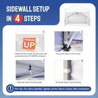 CROWN SHADES 10x10 Canopy Sidewalls (4pck) - Canopy Walls 10x10, Sidewalls for Canopy - Canopy Cover, Canopy Accessories, White