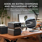 EF ECOFLOW Portable Power Station River 3 Plus with EB600 Extra Battery, Expand Capacity from 286Wh to 858Wh, 3 Up to 1200W AC Outlets, <10 MS UPS, <30 dB Quiet, River 3 Max Plus LiFePO4 Battery