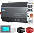 3000 Watts Pure Sine Wave Inverter 12V DC to 110V/120V AC Converter, 6000W Peak, LCD Remote Control, 4 AC Outlets, USB & Type-C – for RV, Truck, Off-Grid Solar System, Emergency Power