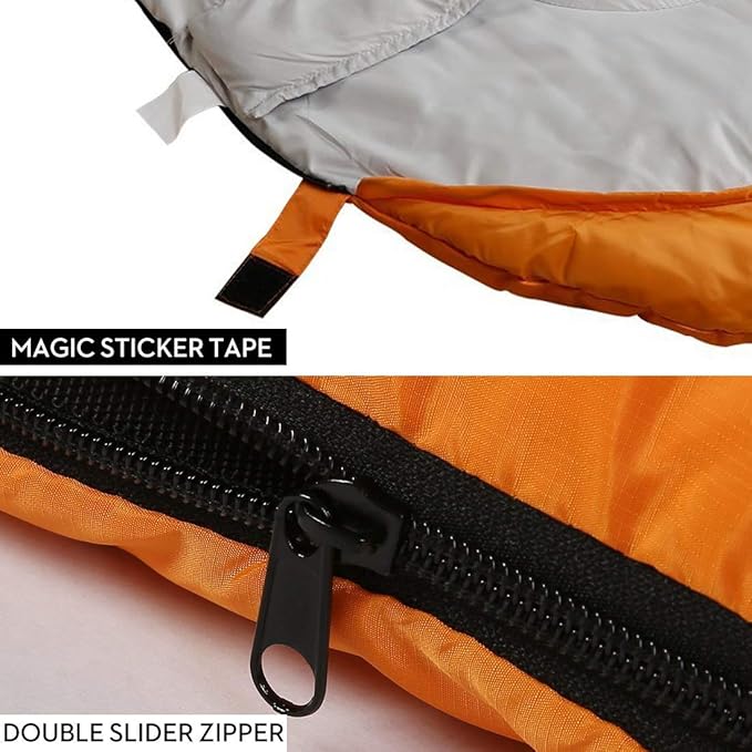 3-4 Season Sleeping Bag for Adults & Kids, Lightweight Warm Cold Weather Camping Bag with Waterproof Compression Sack – Portable for Hiking, Backpacking, Traveling & Outdoor Adventures