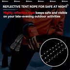 Hikeman Tent Guy Ropes 2mm-Ultralight Strong Guy Lines with Tensioner Reflective UHMWPE Fiber Tent Cord for Camping, Hiking, Backpacking Rope (Red, 65 Feet Cord & 10 Pcs Tensioner Kit)