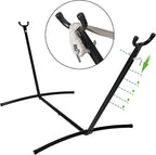 SUPER DEAL Portable 2 Person Hammock with 9FT Hammock Stand, 620 LBS Capacity Adjustable Hammock Bed with Space Saving Carrying Case Included for Camping Garden Backyard Patio Indoor Outdoor