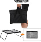 REDCAMP Folding Campfire Grill Heavy Duty Steel Grate, Portable Camp Fire Cooking Rack Over Fire Pit with Carrying Bag for Outdoor BBQ Camping