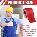 Tigeen 12 Roll Heavy Duty Zipper Door for Dust Barriers 7 ft x 3 Inch Self Adhesive Construction Zipper Door for Greenhouse Tent Accessories (Red)