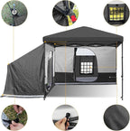 KAMPKEEPER Side Tent,Camping Tent for 10' x 10' Pop Up Canopy, Easy Set Up Gazebo,Compatible with 10' Wide Canopy Tents (Black)