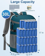 Cooler Backpack Insulated Waterproof,30/45 Cans Backpack Coolers Leakproof Lunch Backpack for Men Women Portable Soft Cooler Bag for Beach Camping Trave Picnic