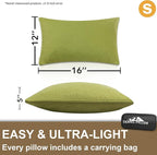 Travel Pillow Backpacking Pillow, Compressible Memory Foam Pillow Breathable Cover for Travel Airplane Hiking and Car