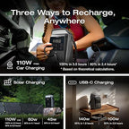 EF ECOFLOW TRAIL Plus 300 DC Portable Power Station, 288Wh Power Bank (80000mAh), 140W USB C Output, Solar Generator, for Outdoor Camping, Travel, and Emergency Power (No AC Outlet Included)