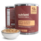 High Protein Cereal, Maple Almond Grain Crunch (12 Servings) Freeze Dried Prepper Supplies & Emergency Food Supply, Dairy & Gluten Free, Shelf Stable Up to 25 Years, One Can