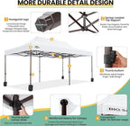 COBIZI Heavy Duty 10x20 Pop up Canopy Tent with 6 Sidewalls, Commercial Instant Canopies Tents for Parties Waterproof Gazebos with Roller Bag, All Season Wind & Waterproof UPF50+,Thickened Frame