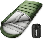 0 Degree Sleeping Bag for Adults, XXL Big and Tall 4 Season Cold Weather Winter Camping with Compression Sack