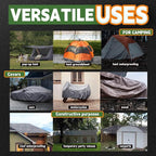 RAINDEWAY Tarps Heavy Duty Waterproof 8x12 Feet,10Mil Thick Multipurpose Poly Tarp Cover with Metal Grommets and Reinforced Edges,Silver/Brown Tarp