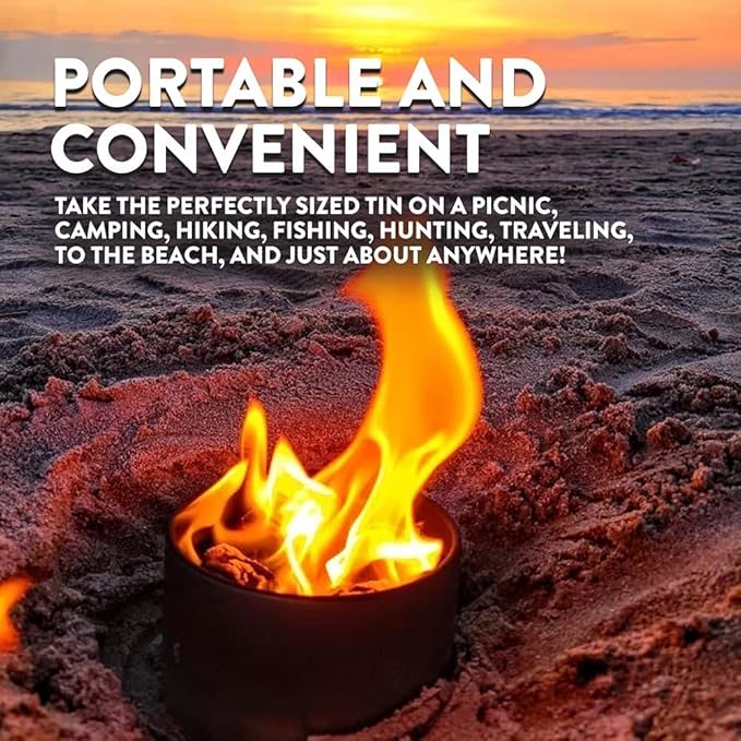 City Bonfires Portable Fire Pit - Mini Fire Pit, Table Top Firepit, No Wood, No Embers, 3-5 Hours of Burn Time - Food Safe for Smores - Lightweight, Emergency Heat, Camping Stove (5-Pack)