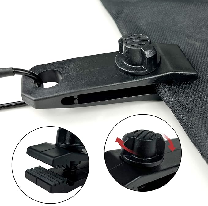 Tarp Clips Heavy Duty Lock Grip Clamps Thumb Screw Tent Clip Secures Tarps Awning Clamp Set for Camping Tarps Awnings Caravan Canopies Car Covers Swimming Pool Covers Boat Cover etc. (24)