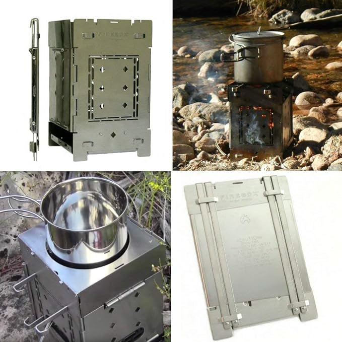 Firebox Bushcraft Camp Stove Kit - Wood Burning/Multi Fuel - Collapsible/Folding - Portable Campfire - Model Gen 2 5 inch / G2-5" Stainless Steel Camping Stove