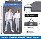 Hikenture Extra Thick Double Self Inflating Sleeping Pad, 9.5 R Camping Mattress 2 Person, Inflatable Foam Camping Pad with Pump Sack, Portable 4 in Thickness Comfort Plus Camping Mat for 4-Season