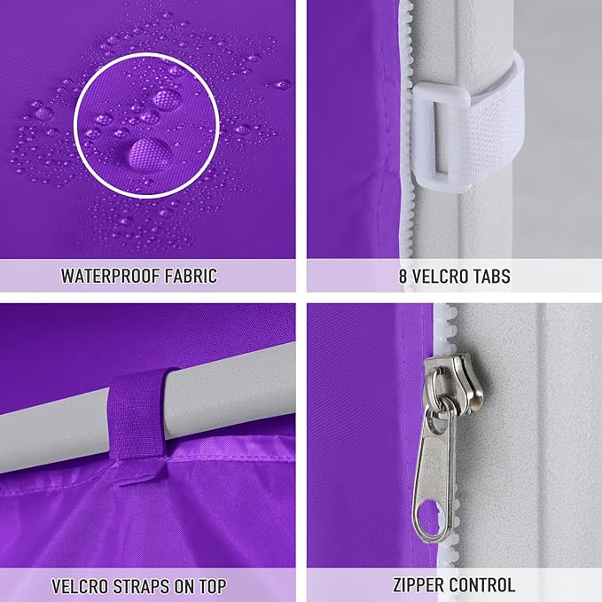 COOSHADE Instant Canopy SunWall 10x10 Canopy SideWall for Pop up Canopy Tent, 1 Pack Sidewall Only, Purple