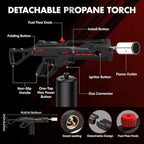Propane Torch Gun with One-Touch Max Fire, Kitchen Blow Torch for Sous Vide Searing Steak, Grill, Charcoal Starter, Campfire(Propane Tank Not Included)