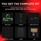 Red Light Headlamp - 1100 Lumens White & Red LED | Rechargeable Headlamp, Case and Battery Included, USB Type C Charging | Waterproof IPX8 | Hunting, Camping, Fishing