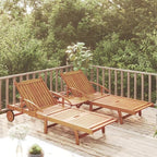 2 Piece Sunlounger Set with Table Solid Wood Acaciacamping Chairs Tanning Chair Patio Chairs Outdoor Lounge chairsSuitable for Gardens, courtyards