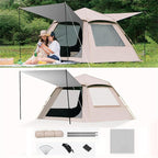Tents for Camping, Auto One Touch Tent Pop-Up Camping Tent,Weatherproof Backpacking Tent, Easy Setup UV Cut Sun Shelter Tent for Outdoor Family Gathering. 210 * 210 * 140cm Silver-Glue