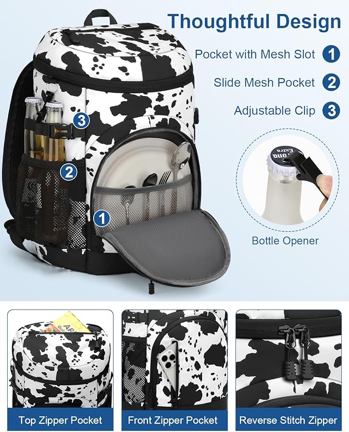 Cooler Backpack Insulated Waterproof,30/45 Cans Backpack Coolers Leakproof Lunch Backpack for Men Women Portable Soft Cooler Bag for Beach Camping Trave Picnic