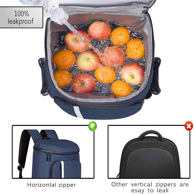 FORICH Backpack Cooler Leakproof Insulated Waterproof Backpack Cooler Bag, Lightweight Soft Beach Cooler Backpack for Men Women to Work Lunch Picnics Camping Hiking, 30 Cans