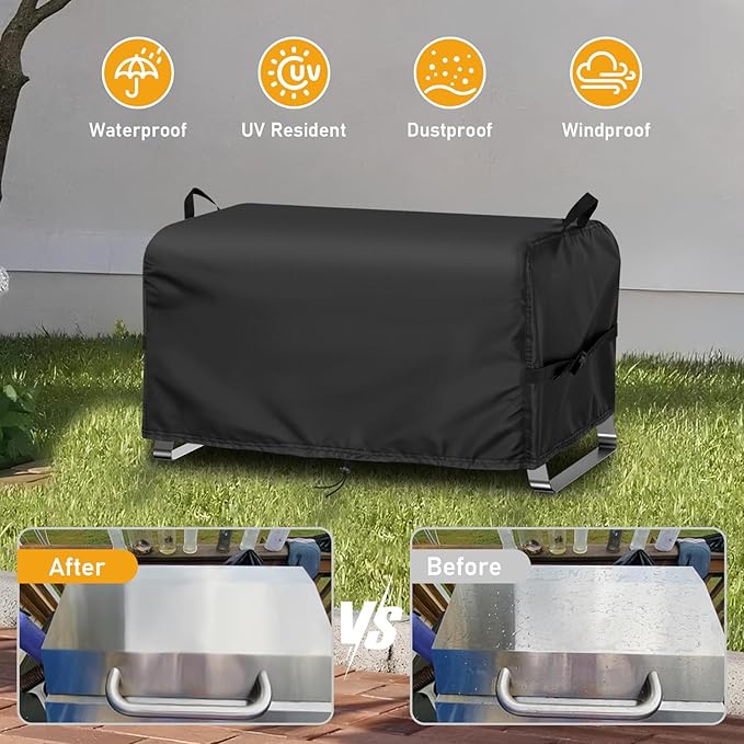 Grill Cover for Cuisinart Portable Gas Grill CGG-059A/CGG-180T, 21inch Outdoor BBQ Grill Cover Waterproof for Camping Table Top Propane Grills-21 L x 12" W x 10" H