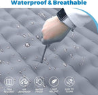 Double Camping Air Mattress with Built-in Foot Pump – Heavy-Duty 2 Person Inflatable Sleeping Pad, Waterproof & Portable for Hiking, Backpacking, Beach – Upgraded 84.6" x 51.5" (Grey)