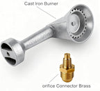 MCAMPAS High Pressure Cast Iron Propane Burner Head with 20 PSI Adjustable Regulator & 4FT Hose, Heavy Duty Replacement for Turkey Fryer Burners, Outdoor Cooking, Camping