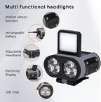 2 Pack LED Hat Clip Lights, 900LM Dimmable Rechargeable Cap Flashlight, 180° Adjustable Headlamp with Zoom & Floodlight, Waterproof Hat Light for Running, Camping, Fishing, Hiking, Emergency (Black)