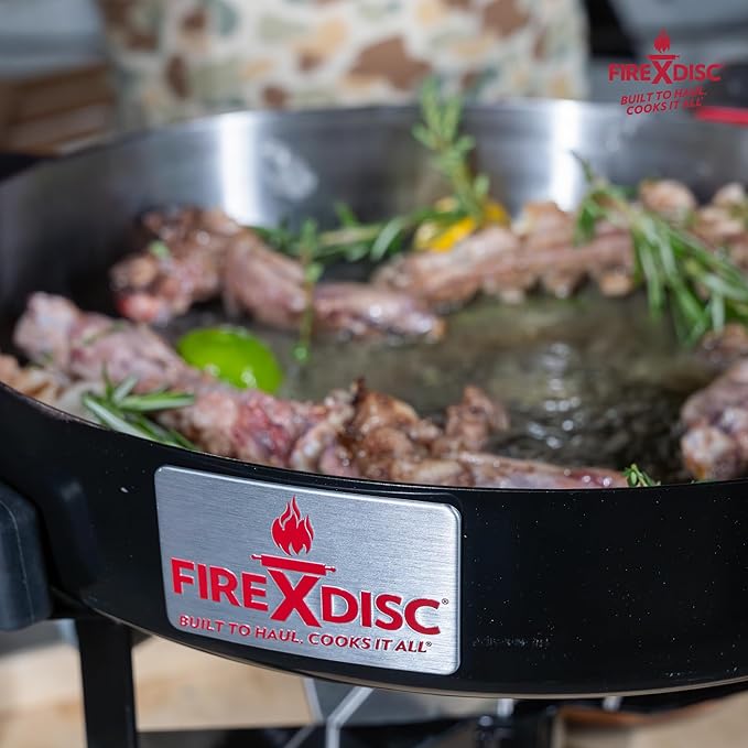 FIREDISC 215 Limited Edition Ultra Portable Tabletop Propane Cooker in Jet Black TCGFD215B, 16.5-in. Plow Disc Camping Stove is an Ideal Portable Stove, Tailgate Grill, Propane Outdoor Cooking