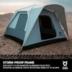 Turbo Heavy-Duty Camping Tent – Quick-Setup 4-Season Family Tent with Waterproof 150D Shell & Instant Frame – Choose Capacity (HD 300/HD 450) & Color