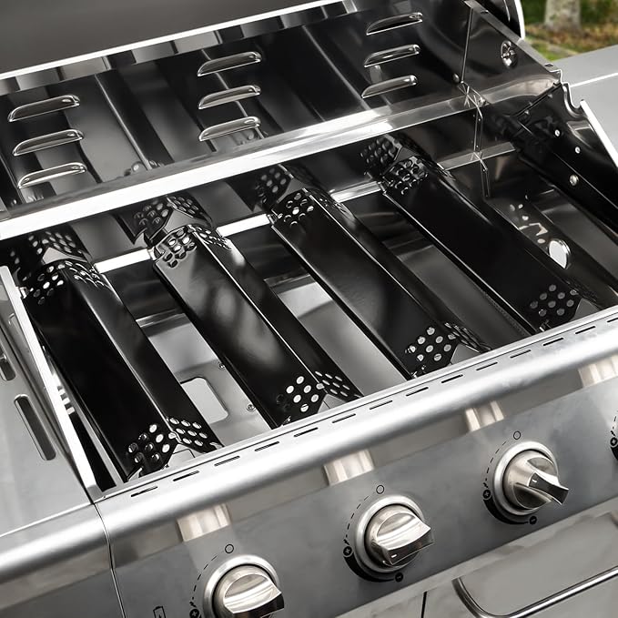Unicook Grill Burner Covers for Nexgrill 720-0888, 720-0888N, 720-0830H, Grill Heat Plates Replacement Parts Kits, 14.6 Inch Heat Shields Tents, Flame Guards, 6 Pack