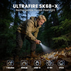 ULTRAFIRE SK68-X Mini Rechargeable Flashlight, Zoomable Tactical EDC Pocket Flashlight, Compact LED Flashlights with Type-C Charging, IPX4 Water for Camping, Emergency, Holiday Gifts (2 Pack)