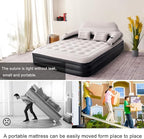 RAPTAVIS Queen Size Air Mattress Inflatable Bed with Pump and Headboard, Blow Up Mattress