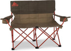 Kelty Loveseat Oversized 2-Person Heavy Duty Folding Camp Chair, Double Seat for Soccer Games, Tailgating, Beach Days (Regular Height/Bungee)