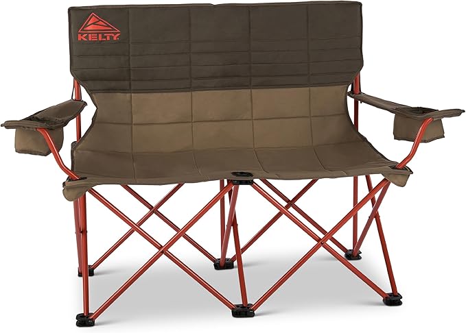 Kelty Loveseat Oversized 2-Person Heavy Duty Folding Camp Chair, Double Seat for Soccer Games, Tailgating, Beach Days (Regular Height/Bungee)