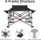 Portable Camping Cot, Sleeping Cot for Adult, 28" Extra Wide Heavy Duty Folding Cot Max Load 600LBS with Thick Mattress, Portable Camping Bed for Camp Outdoor/Office, Home Nap (Blue)