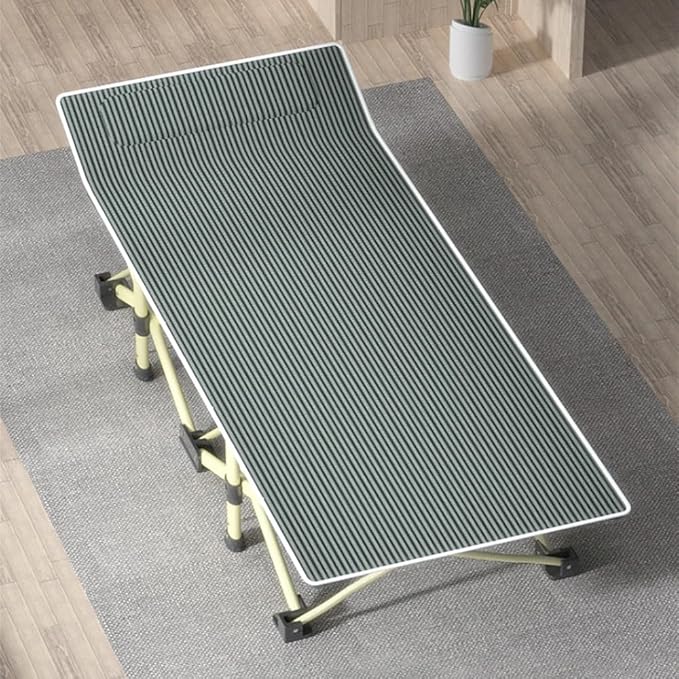 CHICIRIS Folding Camping Cots Portable Sleeping Cot Lightweight Camping Beds for Outdoor Living Rooms, Steel Navy Blue 190 * 67 * 30cm (Dark Green)