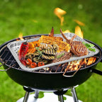 Frcctre 25 Pack Disposable Aluminum Grill Pans, 16 x 12 Inch Large Aluminum Broiler Pans Foil Grill Trays Topper Pan Sheet Pan with Holes for for Outdoor Cooking and Camping, BBQ